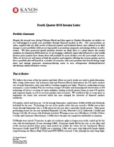 2018 4Q Kanos Quarterly Investor Letter Pdf | Kanos Capital Management