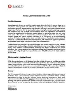 2020 2Q Kanos Quarterly Investor Letter Pdf | Kanos Capital Management