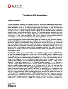 2021 3Q Kanos Quarterly Investor Letter Pdf | Kanos Capital Management