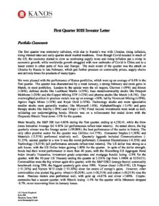 2022 1Q Kanos Quarterly Investor Letter Pdf | Kanos Capital Management