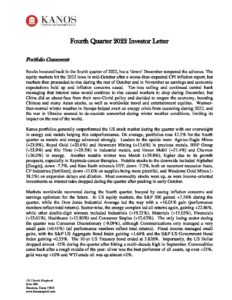 2022 Q4 Kanos Quarterly Investor Letter Pdf | Kanos Capital Management